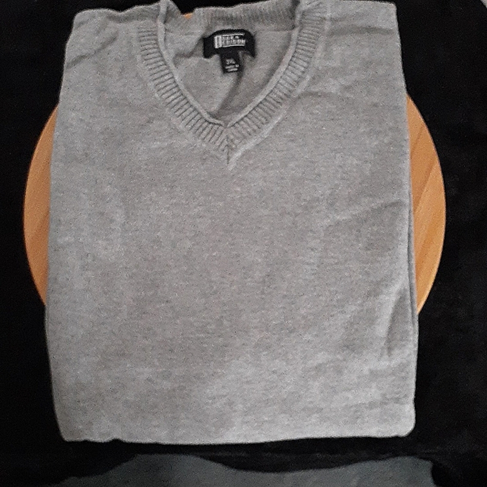 👉*OAK & EDISON* V-NECK COTTON CASHMERE SWEATER ~LIGHT GREY 2XL